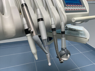 medical instruments in the dental office close-up