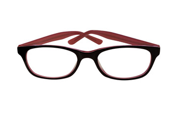 Fototapeta premium pink female glasses isolated on white background