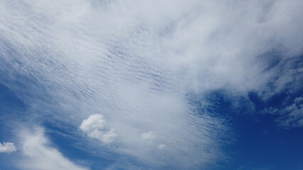 Fototapeta premium Beautiful blue sky with clouds for background. Summer sky