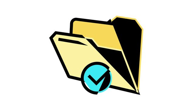 open folder color icon animation