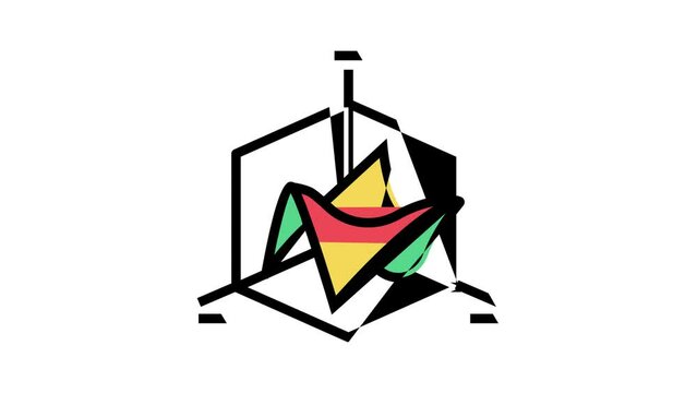 3d graph color icon animation
