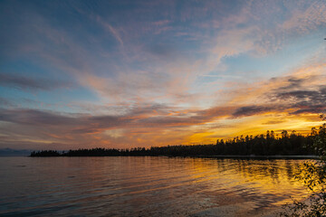 sunset over the river