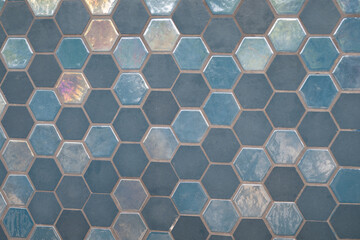 Blue rhombus ceramic tile background