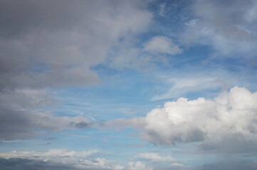 Cloudy sky on blue atmosphere