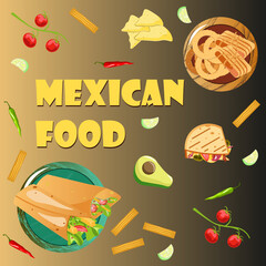 a set consisting of classic Latin American food 