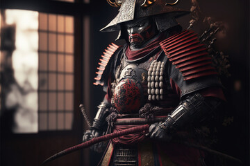 ancient samurai preparing for combat