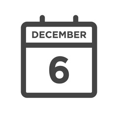 December 6 Calendar Day or Calender Date for Deadlines or Appointment