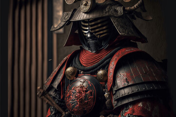 ancient samurai preparing for combat