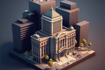 Illustration about isometric cartoon city map. Illustration about business. Made by AI.