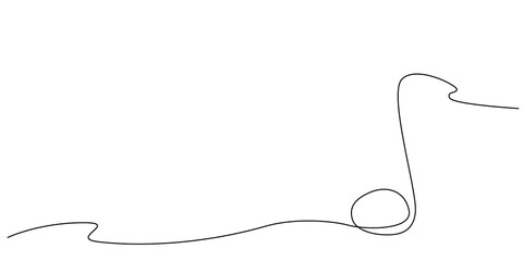 Decoration continuous line hand drawing element note for concert, photo book, invitations. Vector stock illustration minimalism design isolated on white background. Editable stroke single line. 