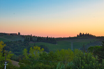 Fototapeta na wymiar Sonnenaufgang in San Gimignano