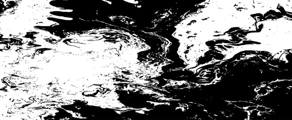 Monochrome texture composed of irregular graphic elements. Distressed uneven grunge background. Abstract vector illustration. Overlay for interesting effect and depth. Isolated on white background.