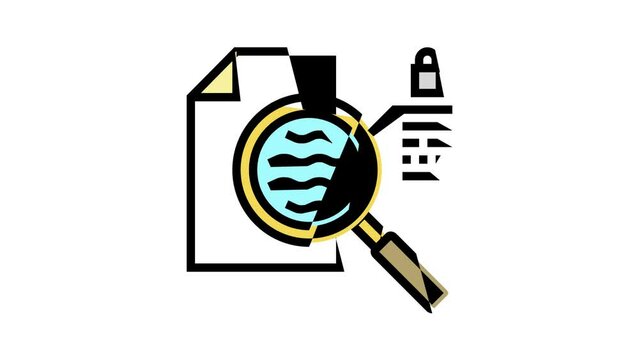watermarked paper sheet color icon animation