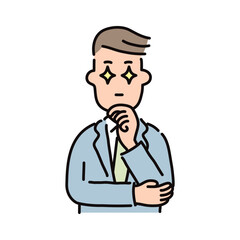 ビジネス_人物_男性_スーツ_上半身_ポーズ_たくらむ