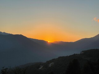 sunset in the mountains