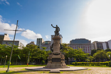 Monument to Admiral Barroso in Paris Square in Rio de Janeiro City