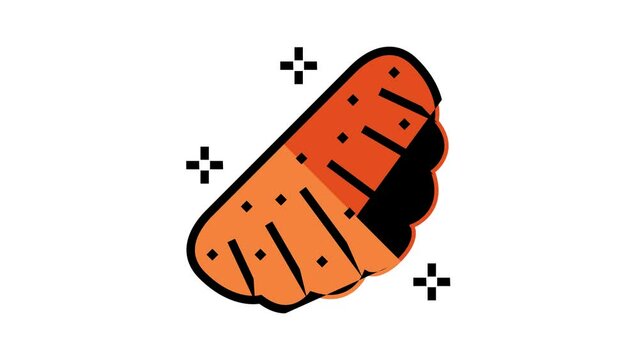 orange jelly candy gummy color icon animation