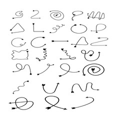 Set of various irregular vector arrows