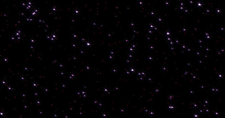 Bright glowing shiny beautiful mysterious stars in the cosmic starry sky. Abstract background, intro
