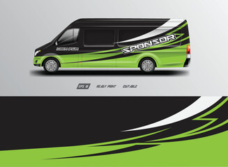 Car wrap design  vector, livery background for van