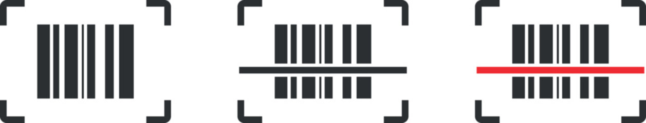 Barcode icon. Scanner barcode illustration symbol. Sign scan sticker vector flat.