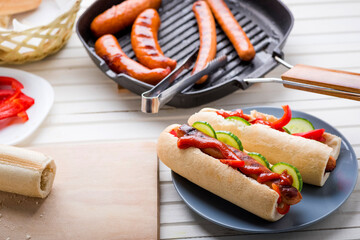 Homemade hot dogs - tasty and inexpensive fast food