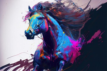 A painting of a horse, Generative AI