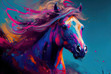 Fototapeta na wymiar A painting of a horse