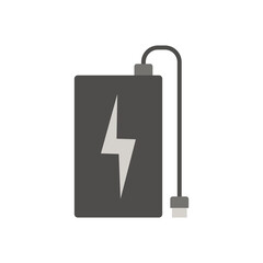 Gray power bank icon. Vector illustration.
