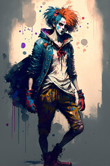 Obraz premium anime clown in trending clothes