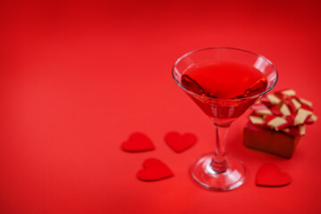 Strawberry red drink for Valentine's day