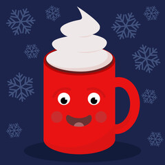 Obraz na płótnie Canvas simple vector illustration Christmas mug
