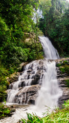 Fototapeta na wymiar Beautiful Huai Sai Lueang waterfall in Inthanon National Park, Chiang Mai, Thailand