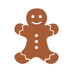 Gingerbread man. Cartoon. Vector illustration. Isolated on white background