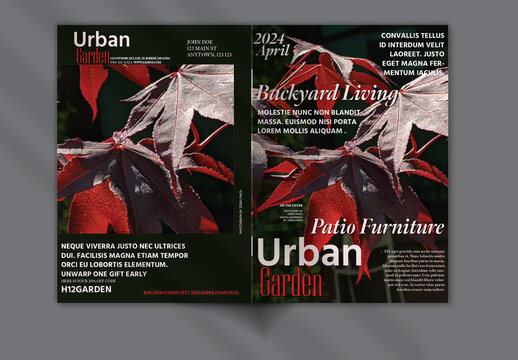 Brochure Cover Layout with Urban Garden Pictures Earth Natural Organic Color Theme