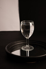 abstract photrography of wine glas and water 