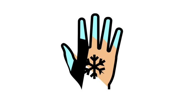 cold hands and feet color icon animation