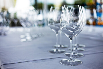 wine glasses on the table