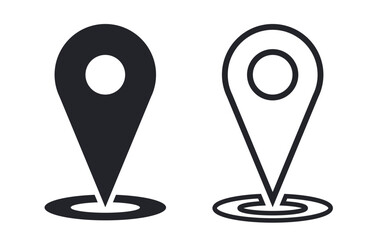 Map position marker vector icon