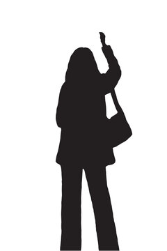 recommend clip art: Black silhouette of a female figure writing or drawing on a wall