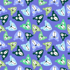 Cartoon toys animals seamless fluffy bears pattern for wrapping paper and fabrics and kids clothes print