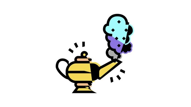 djinn lamp color icon animation