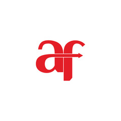 letter af motion arrow font logo vector