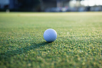 芝生が綺麗なゴルフ場のグリーン