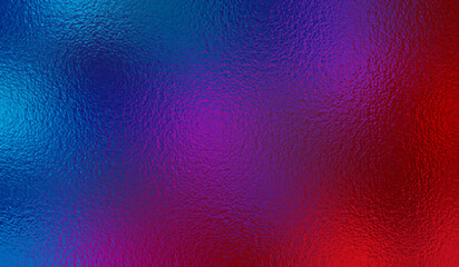 Blue red color background. Bright gradient with foil effect. Neon texture. Abstract fantasy surface. Сolorful backdrop for design banner, template, prints. Metallic wallpaper. Vector illustration © Omeris