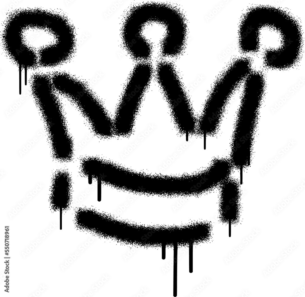 Wall mural graffiti spray crown icon with black spray paint