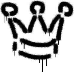 graffiti spray crown icon with black spray paint 