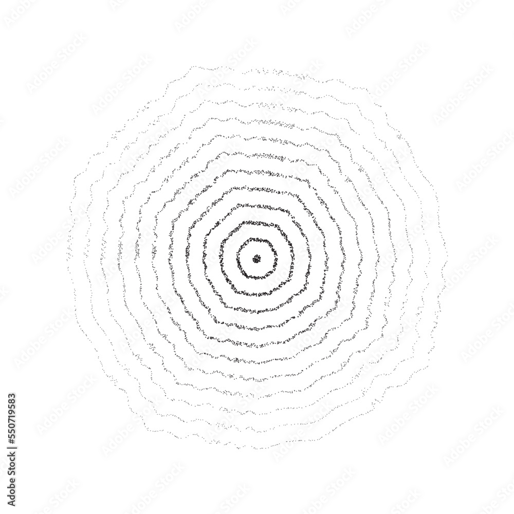 Poster textured concentric ripple circles set. sonar or sound wave rings collection. epicentre, target, rad