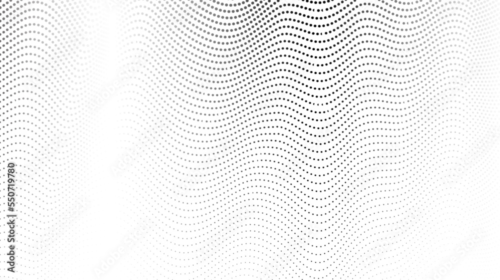 Poster halftone wave lines background. abstract dotted stripes texture. warped and curved lines wallpaper. 