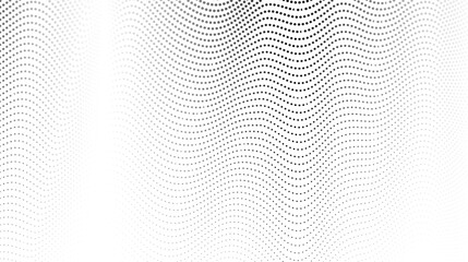 Halftone wave lines background. Abstract dotted stripes texture. Warped and curved lines wallpaper. Minimalistic design